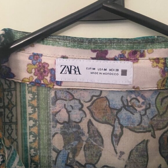 ZARA - PRINTED CHIFFON BLOUSE - Picture 4 of 5